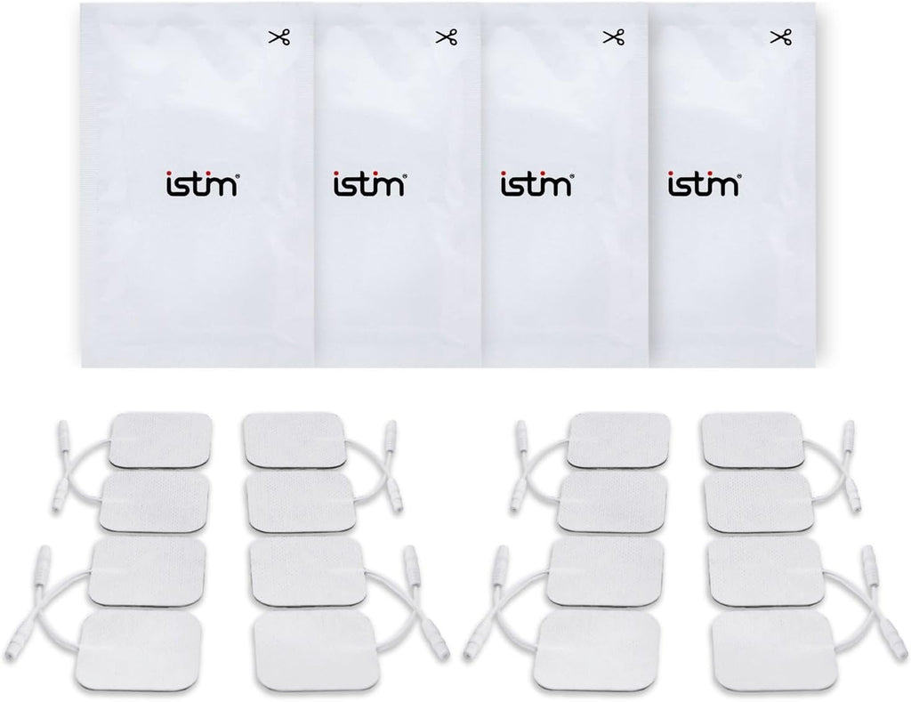 iSTIM Super Soft 2"x2" TENS Unit Electrodes for TENS Massage EMS - 100% Japanese Gel (2"x2"-16 Pieces)