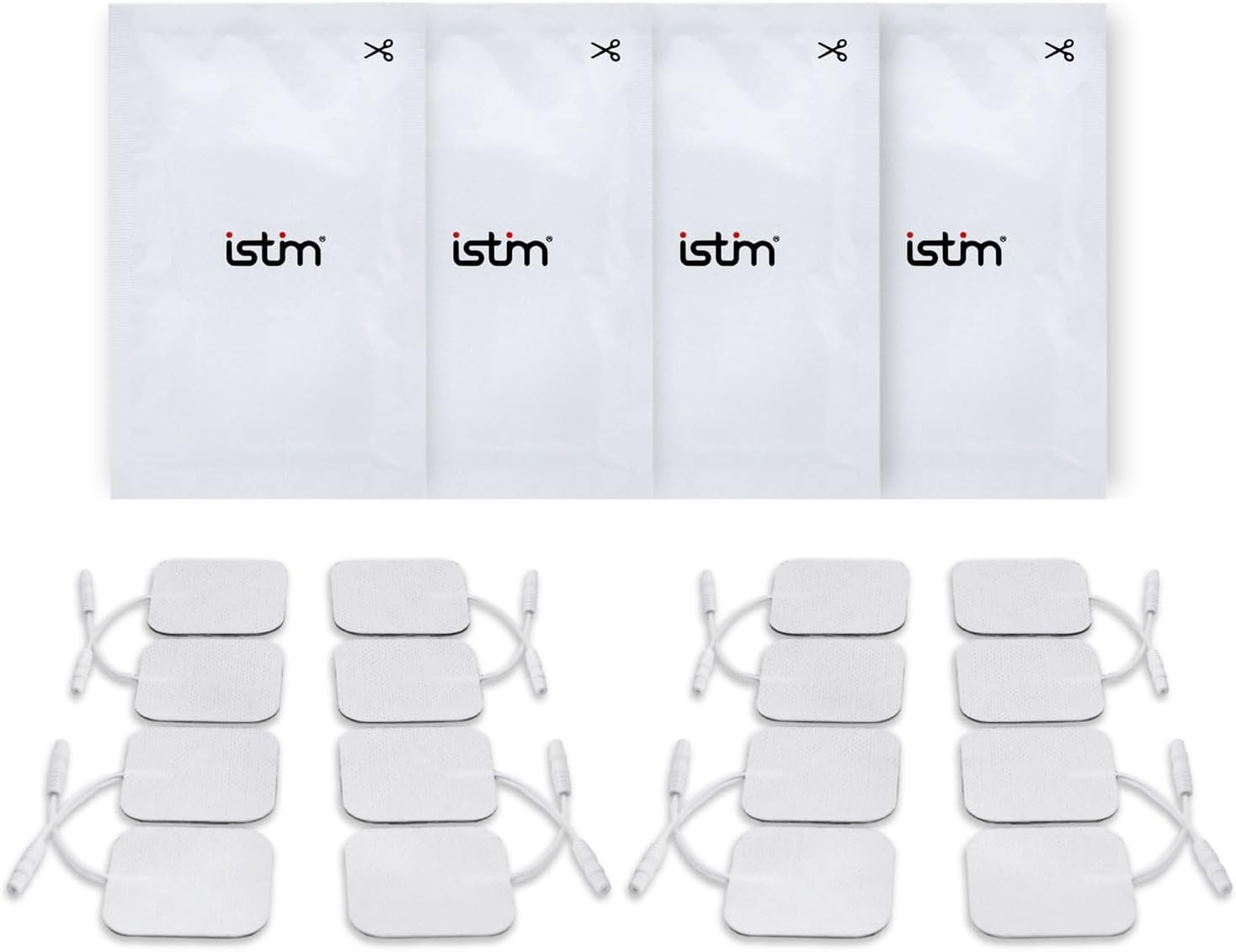 iSTIM Super Soft 2"x2" TENS Unit Electrodes for TENS Massage EMS - 100% Japanese Gel (2"x2"-16 Pieces)
