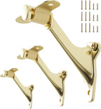 3" Stair Handrail Bracket, 3 Pack Hand Rail Brackets for Stairs Light-Duty, Stair Railing Bracket, Banister Brackets for Indoor Stairs with Screws, Bright Brass Finish, HOME MASTER HARDWARE