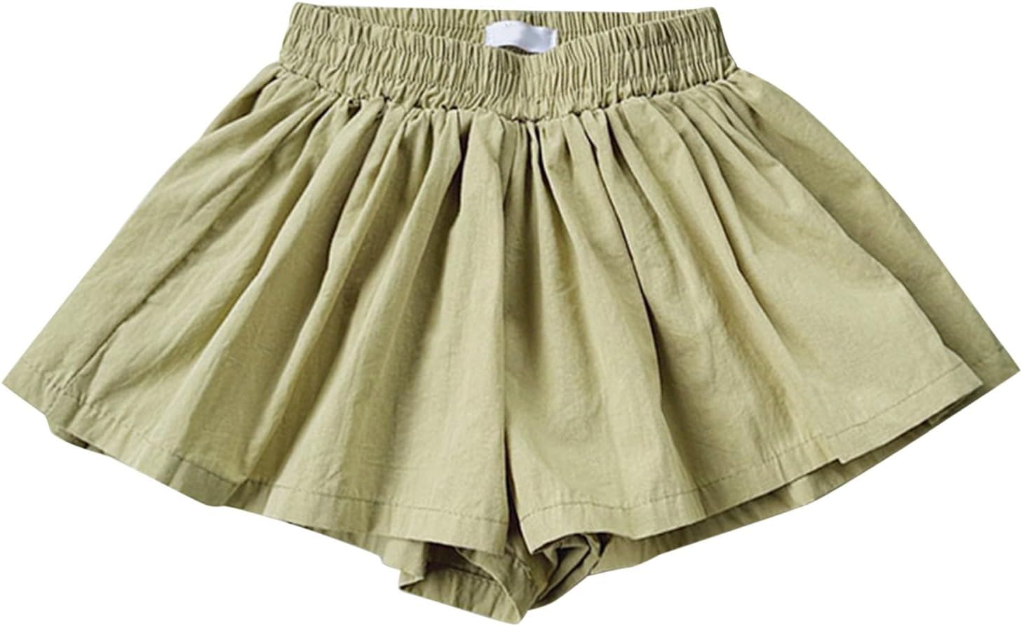 Girls' Athletic Shorts Butterfly Skirts 2 in 1 Kids Elastic High Waist Running Shorts Baby Girls Casual Loose Summer Clothes