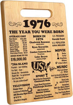50th Birthday Gifts for Women Men, Happy 50 Year Old Birthday Gift Cutting Board for Her Him, Back In 1976 Birthday Decorations Woman Men Turning 50, 50 th Cutting Board Birthday Favor