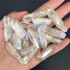 Health & Household 50g/1pc White Titanium Aura Lemurian Seed Quartz Crystal Stones Point Specimen Decoration Quartz Crystals