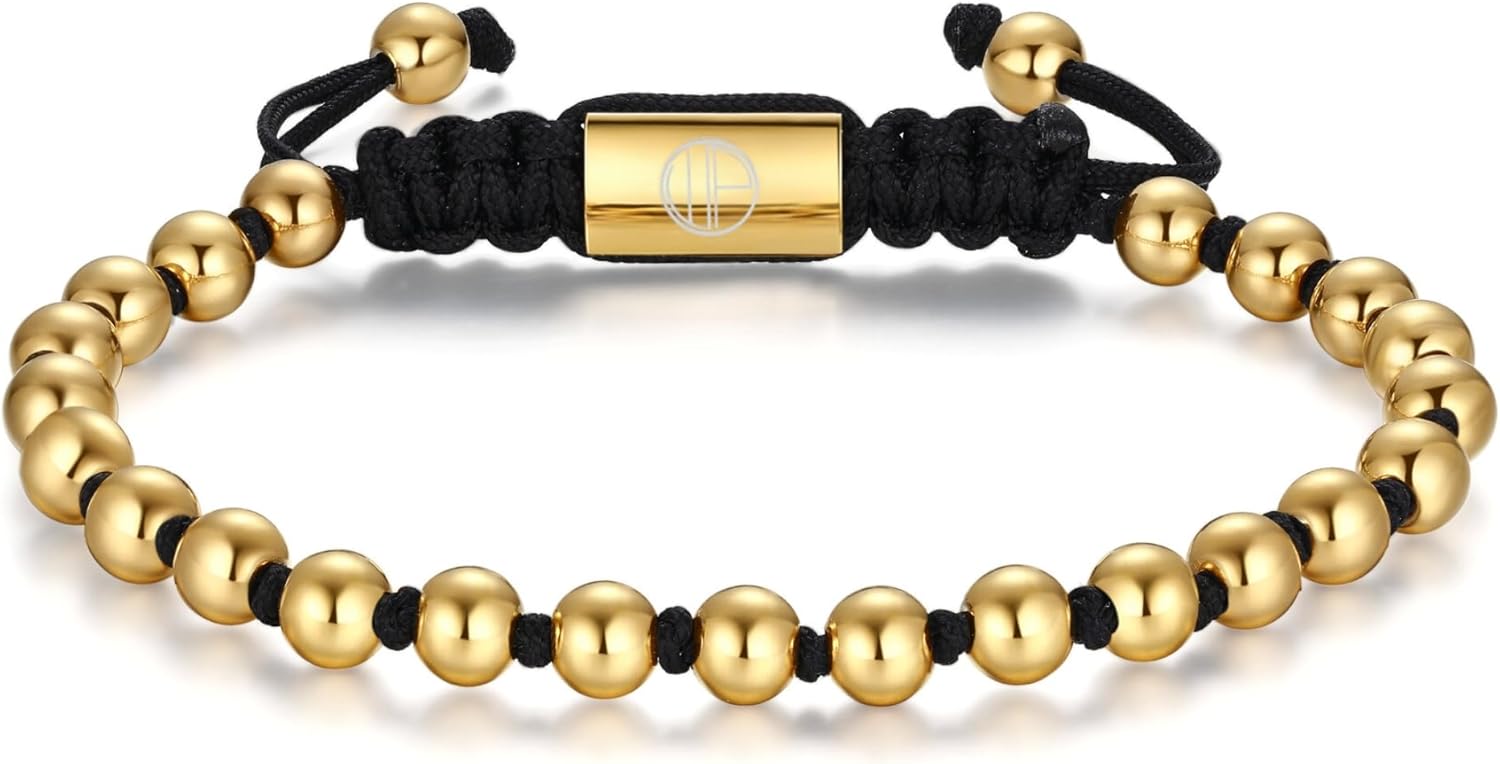 Gold-Plated Bracelets for Men 18K Gold Plated Franco Link Chain Stainless Steel Bracelet Adjustable Bracelet Mens Jewelry Birthday Gift