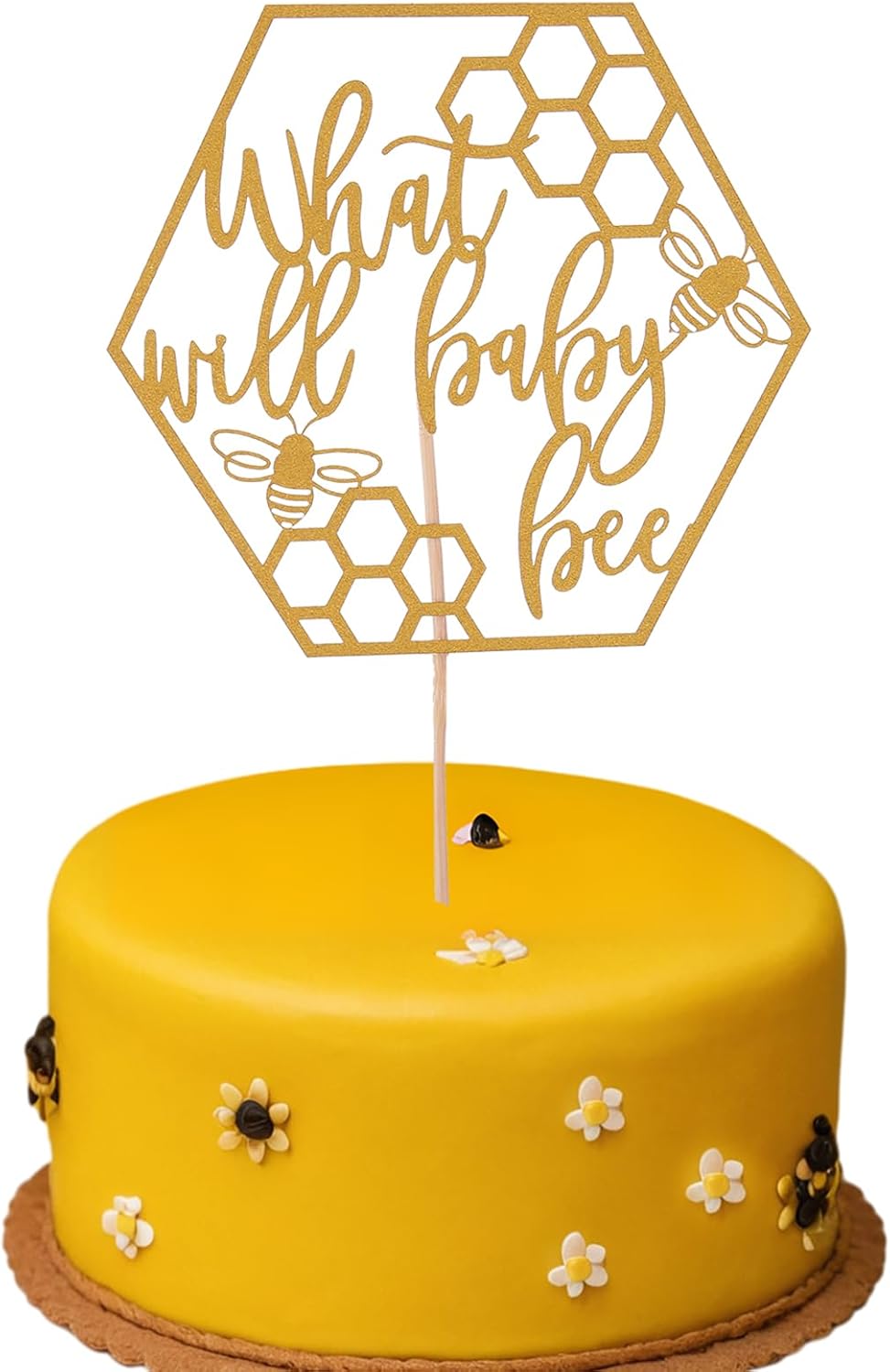 What will baby bee Cake Topper - Baby Shower and Gender Reveal Decoration, Perfect for Birthday Cakes and Newborn Celebrations