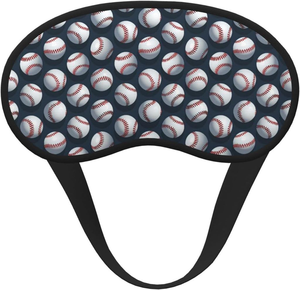 Baseball Softball Ball 2 Print Sleep Mask, Eye Mask for Sleeping with Elastic Strap Soft Blackout Travel Eye Cover Zero Pressure Night Blindfold for Women Men