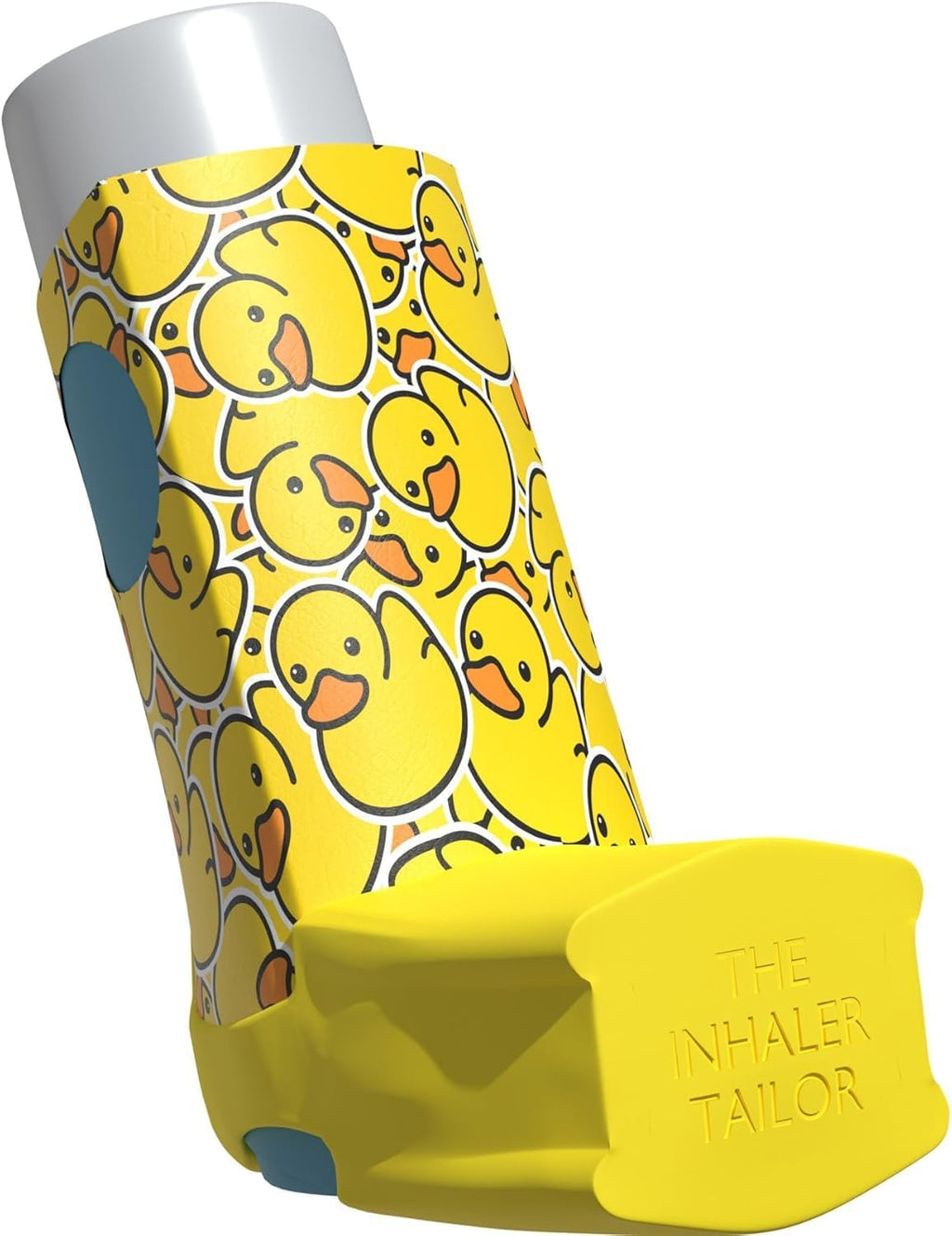 Inhaler Holder - for Ventolin & Shorter Style Inhaler - Vegan Leather - Adults & Kids Asthma Inhaler Case with Eyelet for Keychain/Lanyard - Handmade (Shorter, Rubber Ducks)
