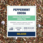 Tiesta Tea Cozy Peppermint Cocoa, Premium Loose Leaf Blends, Chocolate Peppermint Herbal Tea, Caffeine-Free, Holiday Blend, Holiday Edition, Hot or Iced Brew, Up to 25 Cups, 1.5oz Resealable Pouch