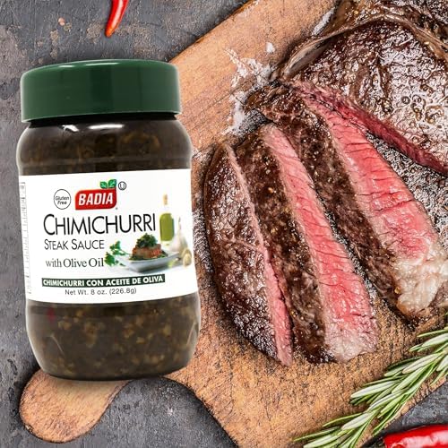 Badia Chimichurri Steak Sauce with Olive Oil 8 oz – Traditional Argentinian-Style Sauce for Grilling, Marinades & Meats