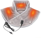 Heating Pad for Neck and Shoulders USB Electric Heated Electric Heating Pad with 3 Temp ＆ Massage Settings Auto Shut-Off Vibrating Heating Pad Gifts for Women Man Mom Dad (Gray)