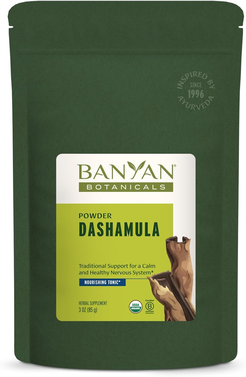 Banyan Botanicals Dashamula Powder – Calming Ayurvedic Formula – Organic Stress Supplement with Organic Gokshura Fruit & Bilva Fruit– 3 oz – Certified Organic, Non-GMO, Vegan, Gluten Free