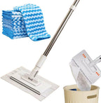 Magic Grip Mini Mop, Snap Grip No-Touch Lazy Mop with 1-Second Cloth Change, 360° Rotating Head for Walls, Floors, Windows, Corners. Cloth-Changing Mini Cleaning Tool with 10 Reusable Microfiber Cloth