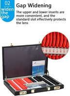 Optical Optic Trial Lens Frame 232pcs Optical Glass Trial Lens Set ，Optometry Kit Optometry Box Glasses Optometry Equipment, 26mm Aperture, Plastic Circle, Aluminum Suitcase