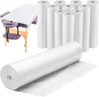 Tudomro 10 Rolls Disposable Non Woven Bed Sheets Massage Table Paper Covers Non Woven Fabric Massage Sheets Waterproof Spa Breathable Bed Cover for Beauty Salon (White)