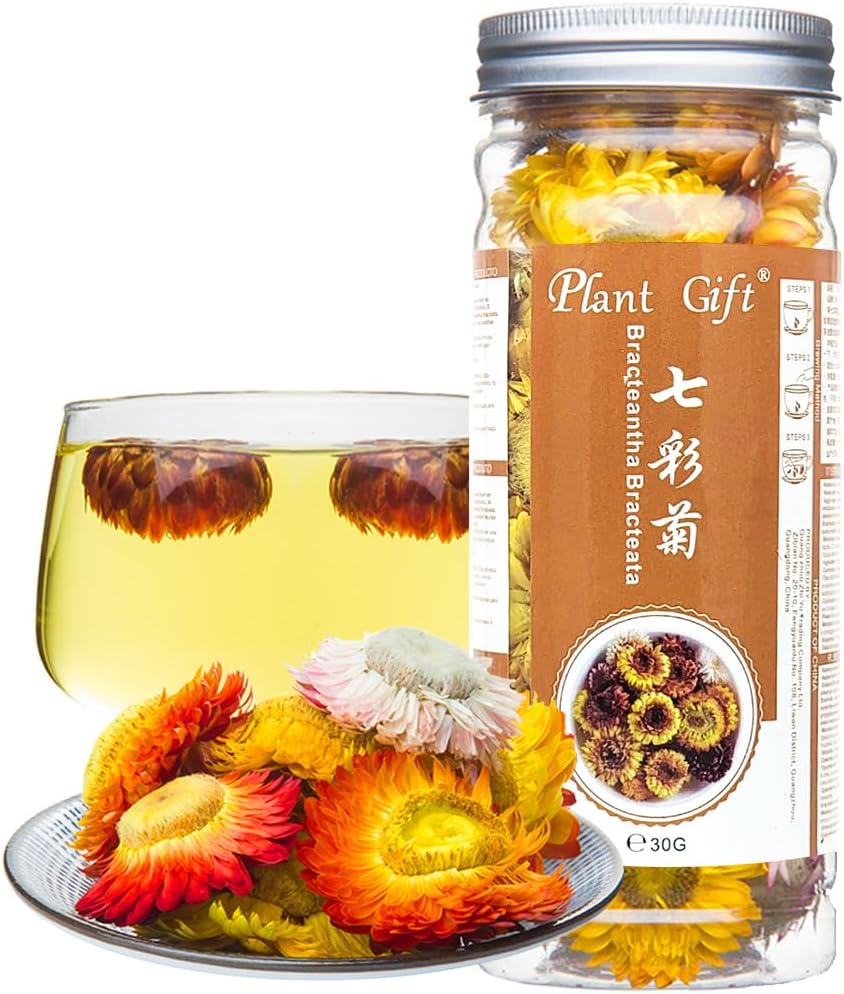 Plant Gift Bracteantha bracteata flower, Rainbow chrysanthemum Colorful chrysanthemum tea Body Bath Spa Wedding Confetti Home Fragrance DIY Crafts Accessories 30g/1.05oz