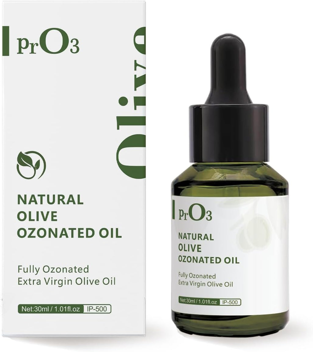 Fully Ozoneted Olive Oil-100% Pure Ozone Oil-1 OZ-Glass Dropper Bottle-Organic Natural for Skin Care Essence Oil- Rich in Reactive Oxygen.