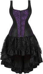 Corset With Straps Dress Bustier Skirt Set Outfits Costume Basquesr victorian