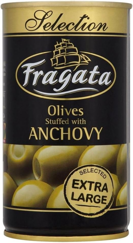 Fragata Anchovy Stuffed Extra Large Olives in Brine (350g) - Pack of 2