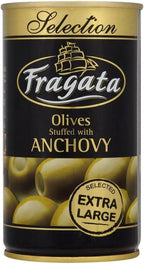 Fragata Anchovy Stuffed Extra Large Olives in Brine (350g) - Pack of 6
