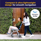 Drive Medical Lightweight Folding Transport Wheelchair With Carry Bag & Flip-Backs Arms