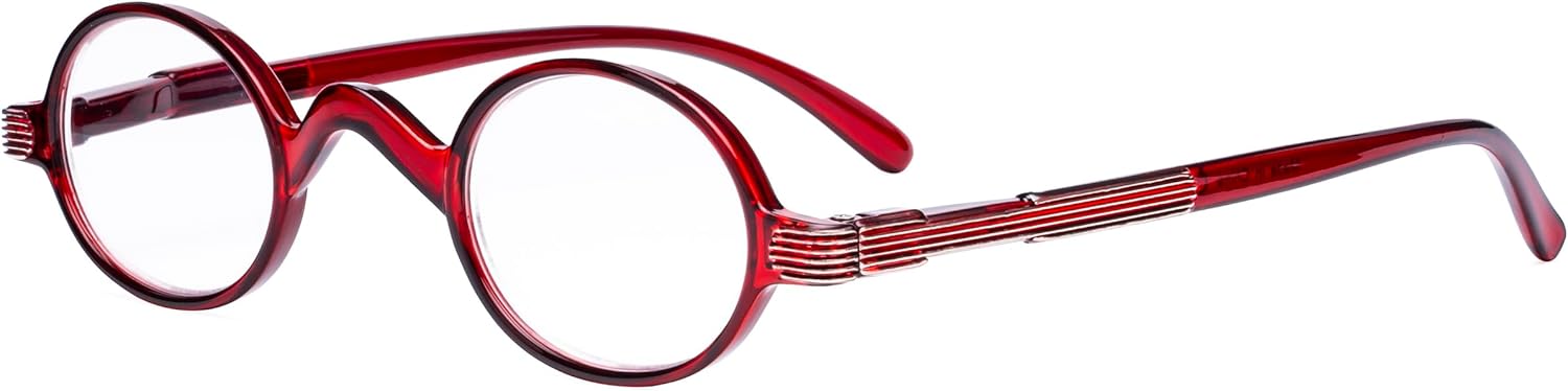 Eyekepper Oval Round Reading Glasses Women Men Small Vintage Reader Eyeglasses Mini with Spring Hinges