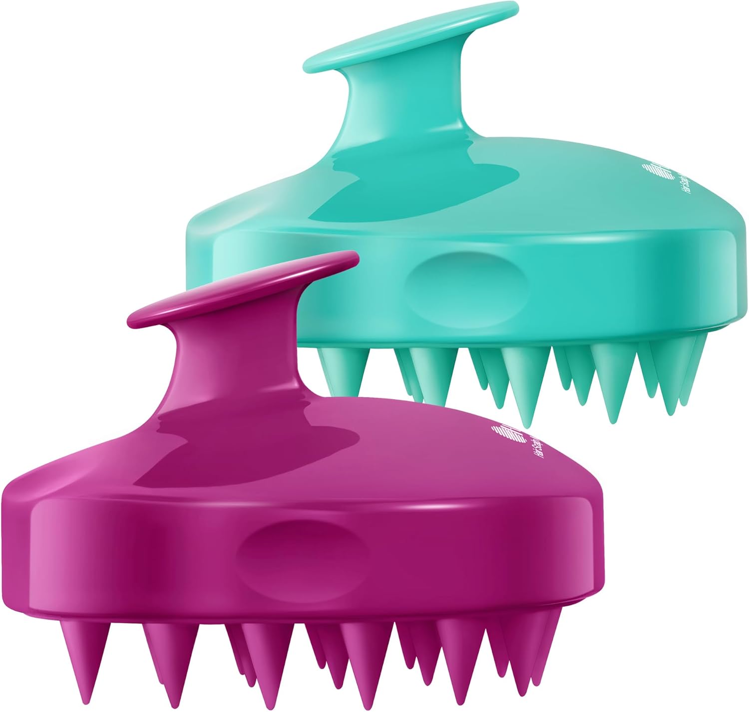 HEETA Hair Scalp Massager Shampoo Brush 2 Pack, Soft Silicone Bristles to Remove Dandruff, Waterproof Hair Scrubber for Both Wet Dry Hair, Suitable for Men & Women (Green & Purple)