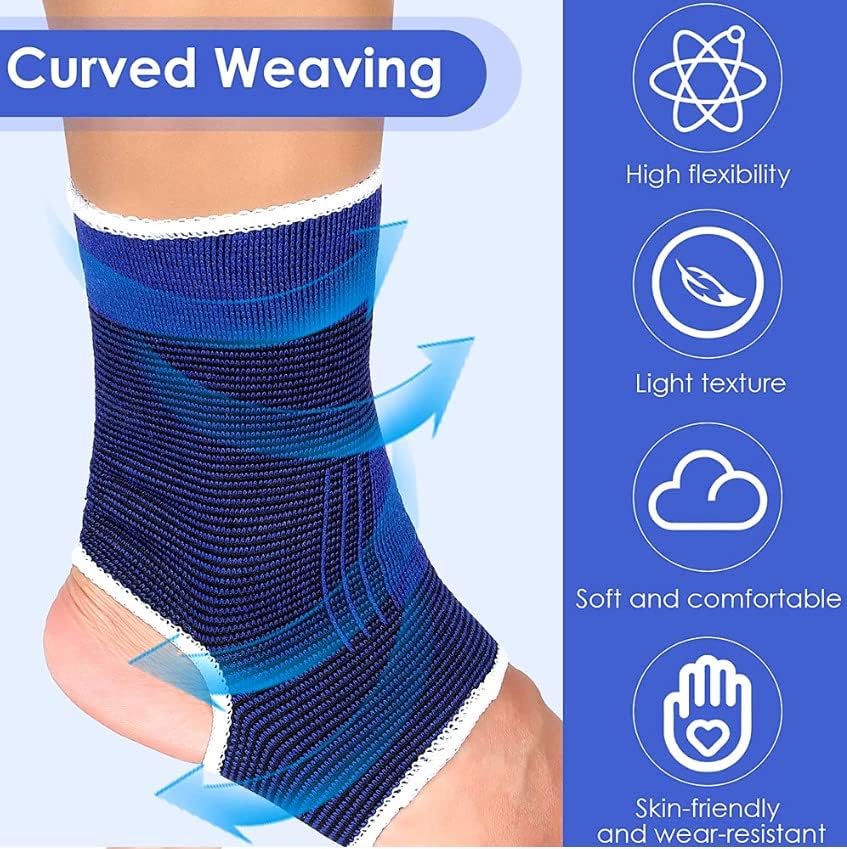 (2 Count Elastic Ankle Brace Support Compression Wrap Movement Protection Ankle Sport Fitness Guard Band