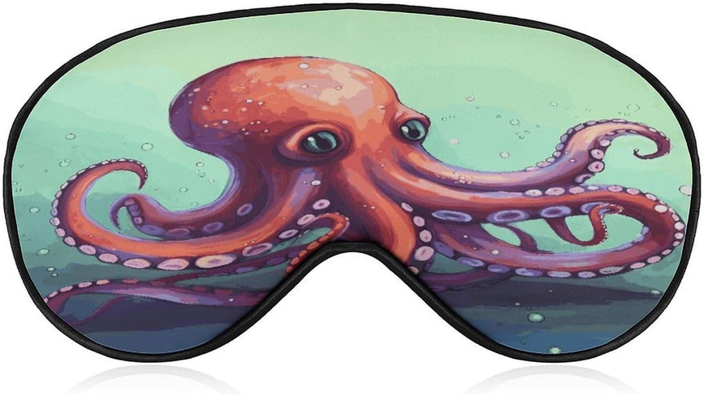 Cute Octopus Sleep Mask for Women Men Breathable Eye Mask with Adjustable Strap Sleeping Mask Comfortable Light Travel Blindfold Soft Sleep Eye Mask Sleep Shade Cover