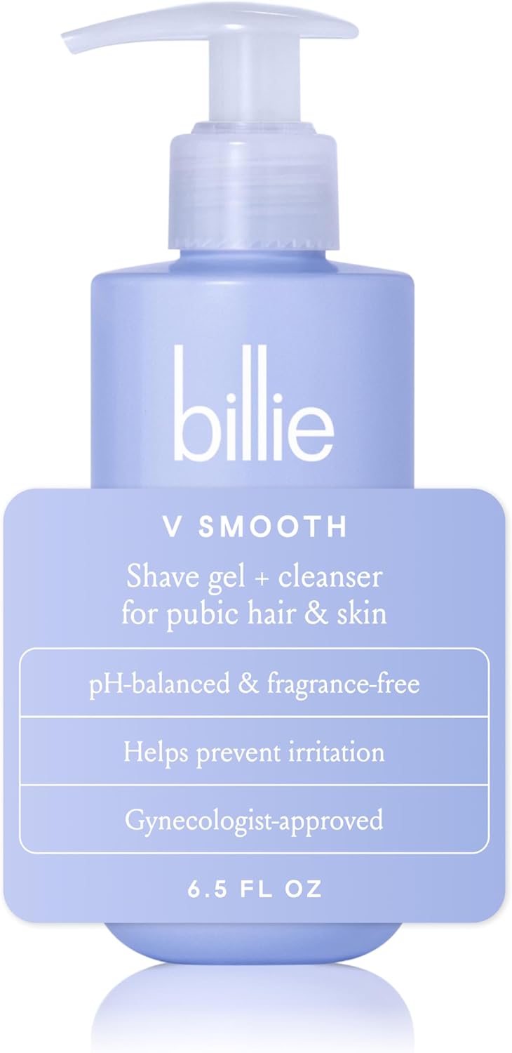 Billie - V Smooth - Shave Gel + Cleanser for Pubic Hair & Skin - pH-Balanced - Fragrance-Free - Gynecologist-Approved - 6.5 oz.