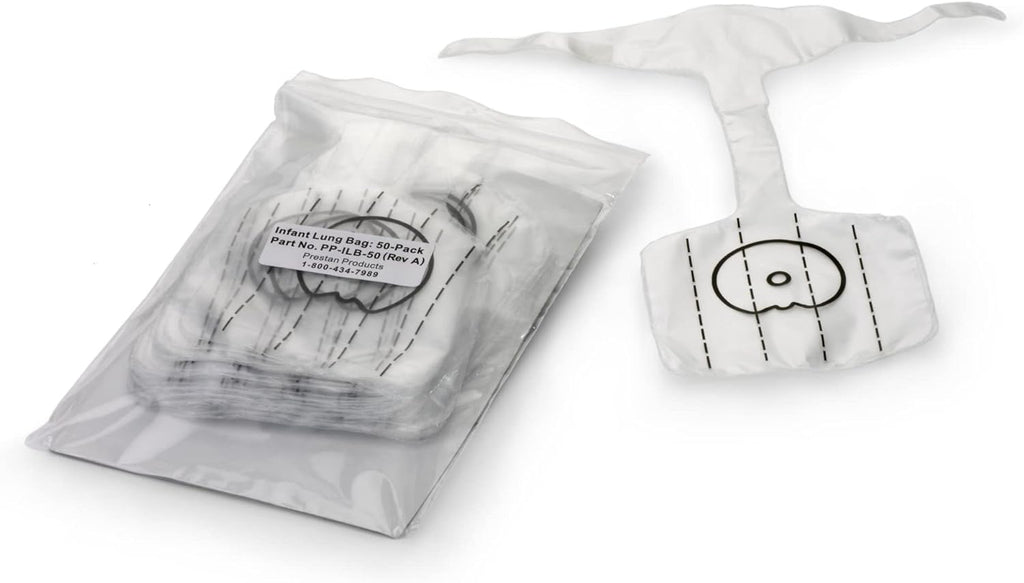 Prestan PP-ILB-50 Professional Infant Face-Shield Lung-Bag (Pack of 50)