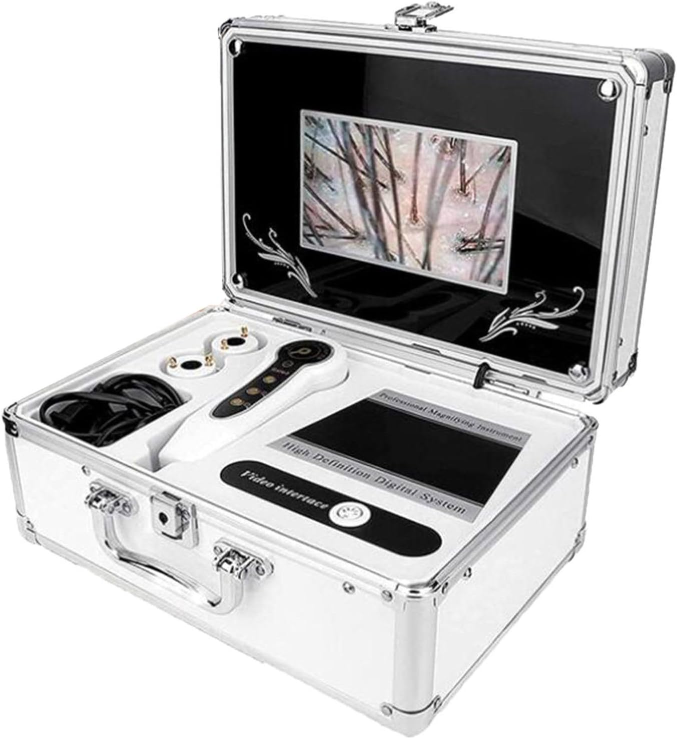 50X/200X Skin Diagnosis Hair Analyzer, 7 Inch Screen Digital Skin Diagnosis Scanner System Hair Analyzer Analysis Scanner Skin Health Detection