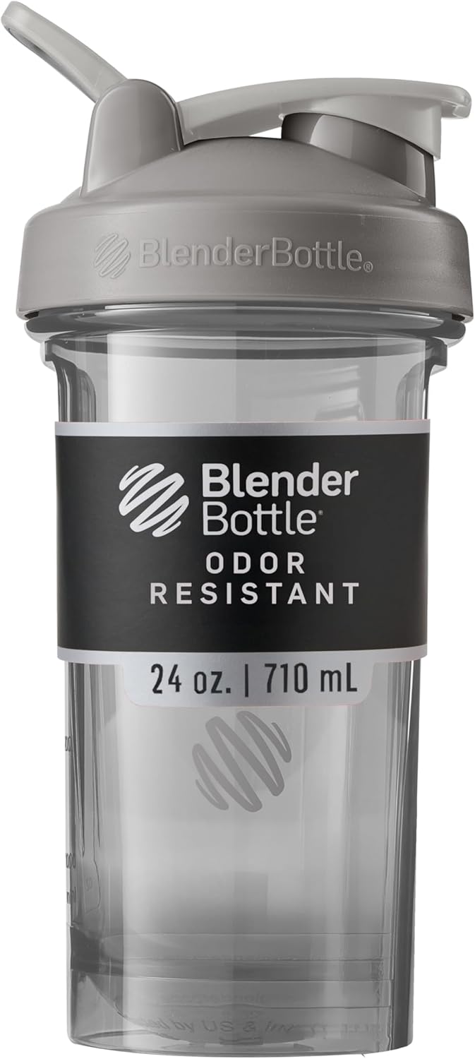 BlenderBottle Shaker Bottle Pro Series Perfect for Protein Shakes and Pre Workout, 24-Ounce, Smoke Grey