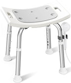 HOMLAND Shower Chair for Inside Shower, 400 lbs Adjustable Shower Stool with Suction Feet, Shower Seat for Inside Tub Bathroom Bench Bath Chair for Elderly and Disabled - Light Gray