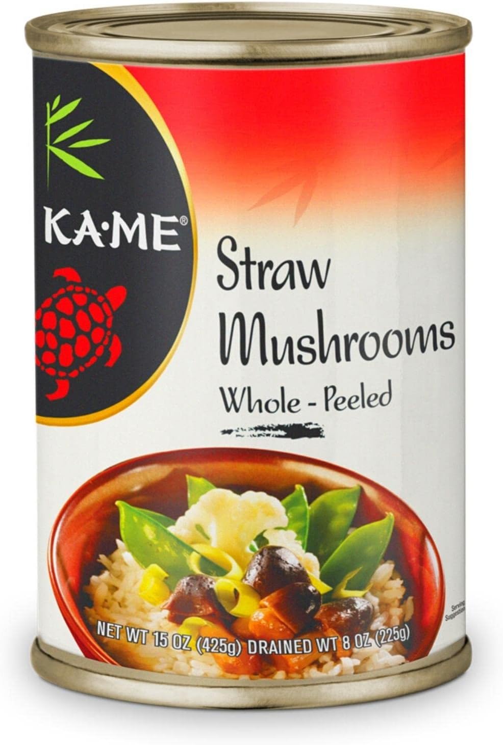 Ka-Me Whole Peeled Straw Mushrooms - Best For Soup And Stir Fry - 15 Oz. (Pack of 12)