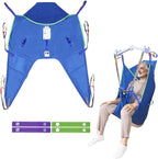 Patient Lift Slings for Home Use,Transfer Aids for Disabled and Elderly, Divided Leg Sling with Head Support,Sling for Toileting, Supports up to 500 lbs (Large)