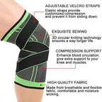 Vitoki Compression Knee Sleeve Knee Brace for Men & Women Knee Support for Running, CrossFit, Basketball, Pain Relief, Meniscus Tear Arthritis ACL MCL Faster Recovery Adjustable Strap Single Wrap