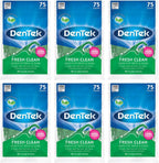 DenTek Fresh Clean Floss Picks, for Extra Tight Teeth, 75 Count, (Pack of 6)