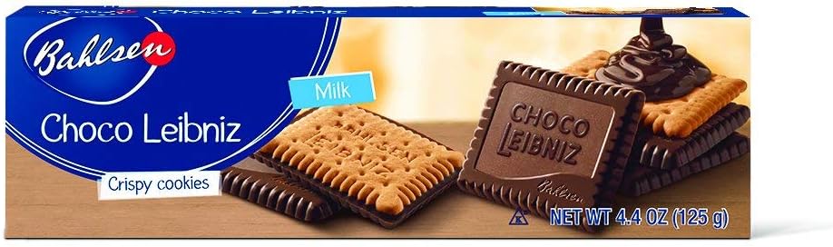 Bahlsen Choco Leibniz Milk Cookies - Leibniz Butter Biscuits topped with a thick layer of European Chocolate -4.4 Ounce (Pack of 2)