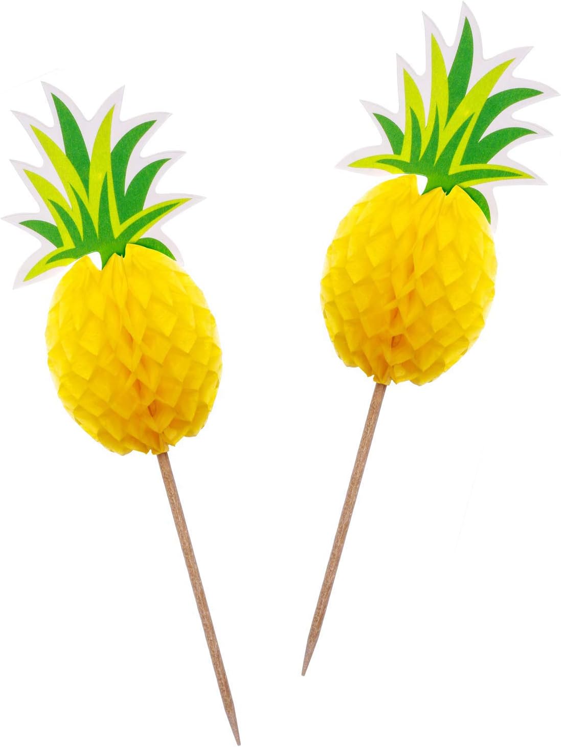 Flairs New York Happy Birthday Decorations Cup Cake Toppers Party Props (Pack of 2 Cup Cake Toppers, Pineapples)