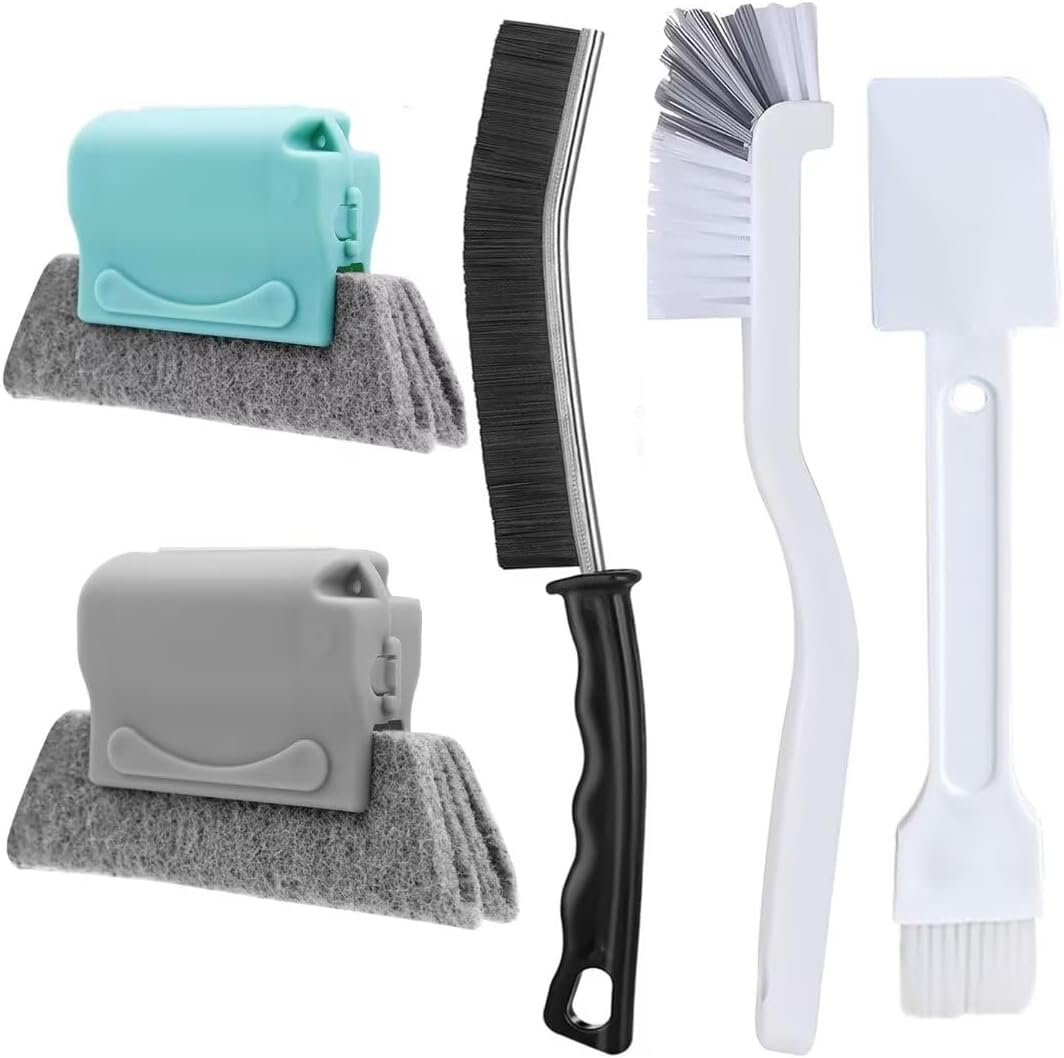 Deep Clean Brush Set Crevice Cleaning Brush Window Groove Cleaner Tools Kit for Small Spaces, Sliding Door, Shutter, Air Conditioner, Bathroom/Shower, Blinds, Vents