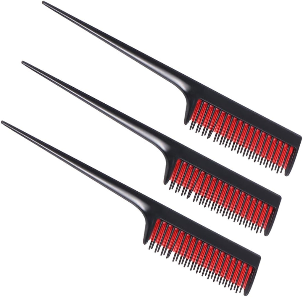 FRCOLOR 3pcs Black Hair Dyeing Comb Set Practical Hair Coloring and Styling Combs for Salon and Home Hairdressing Use