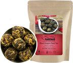 FullChea - Black Dragon Pearl Tea - Special Yunnan Black Tea - Loose Leaf Tea - Medium Caffeine - Mild Flavor Mellow Tastes - 4oz / 113g