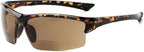 Calabria Sport 202BF Bifocal Reading Safety Glasses Readers Men Women Anti Fog Wrap Around Tinted UV Protection Semi-Rimless