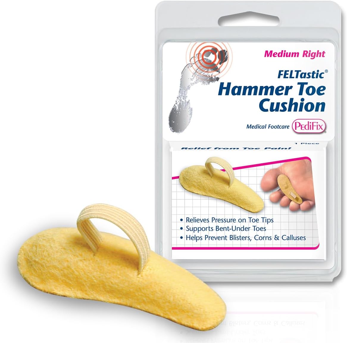 PediFix Hammer Toe Cushion Felt 3/Pack Medium Right