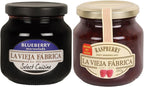 La Vieja Fabrica Combo of Raspberry Diet Jam, 280 Grams & Blueberry jam Bottle, 285 g