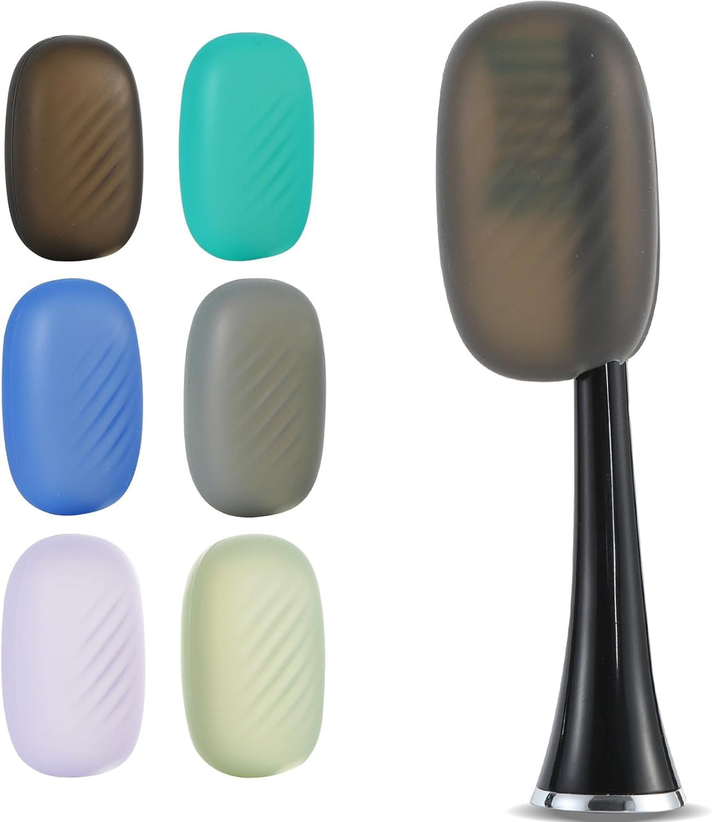 Lapfoon 6 Packs Silicone Toothbrush Covers, Tooth Brush Cover Cap for Electric & Manual Toothbrush Heads