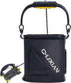 Drasry Foldable Fishing Bait Bucket EVA Fish Bait Shrimp Minnow Bucket Live Well Multi-Functional Fish Bucket (Black)