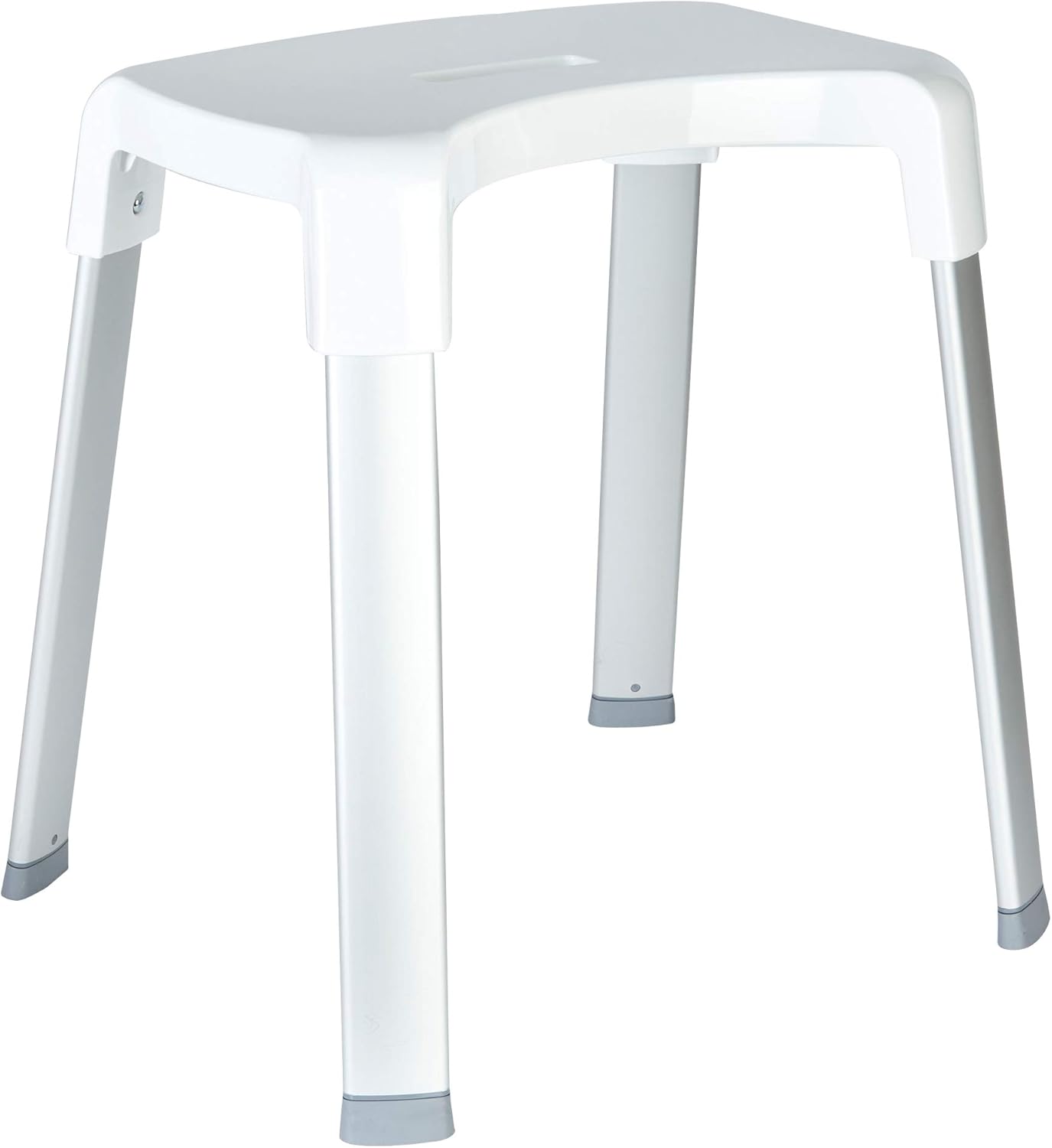 Better Living Smart 4 Shower Bench for Inside the Shower, Shower Stool for Shaving Legs & to Sit On, Rustproof Non-slip Stool with Durable Aluminum Legs, Waterproof Shower Bench, White