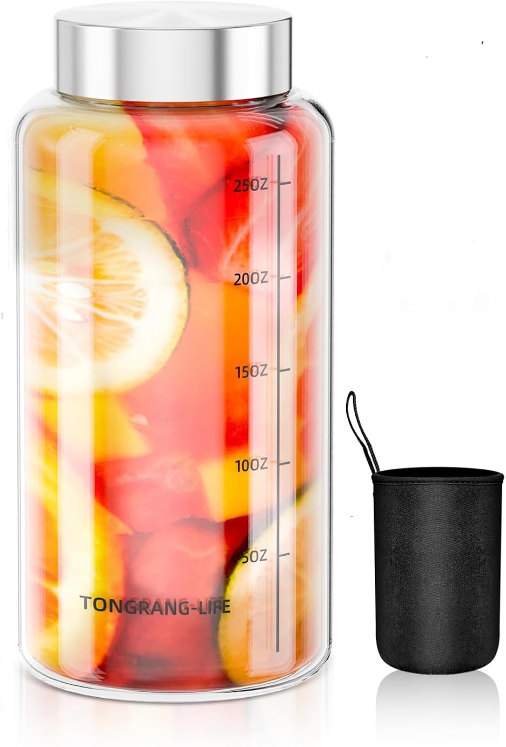 27oz/800ml Big Capacity Glass Juice Bottles with Lid–Glass Shaker Bottle for Protein Mixes,Water Bottle&Leakproof for Smoothies,Dry Foods,Travel Glass Bottles,Mason Jars(1 Pieces)