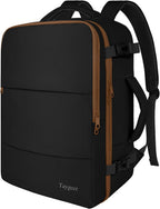 Taygeer Backpack for Women, Carry on Backpack with Laptop Compartment & Shoe Pouch, 35l Travel Laptop Mochila Carry On Luggage, Airline Approved Personal Item Bag For Weekender Gym Hiking, Black Khaki