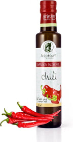 Ariston "The Very Best" Extra Virgin Olive Oil | Anti-Oxidant Rich, Cold Pressed, Premium Quality | Product of Greece (250ml) 8.45 fl oz, Roasted Chili